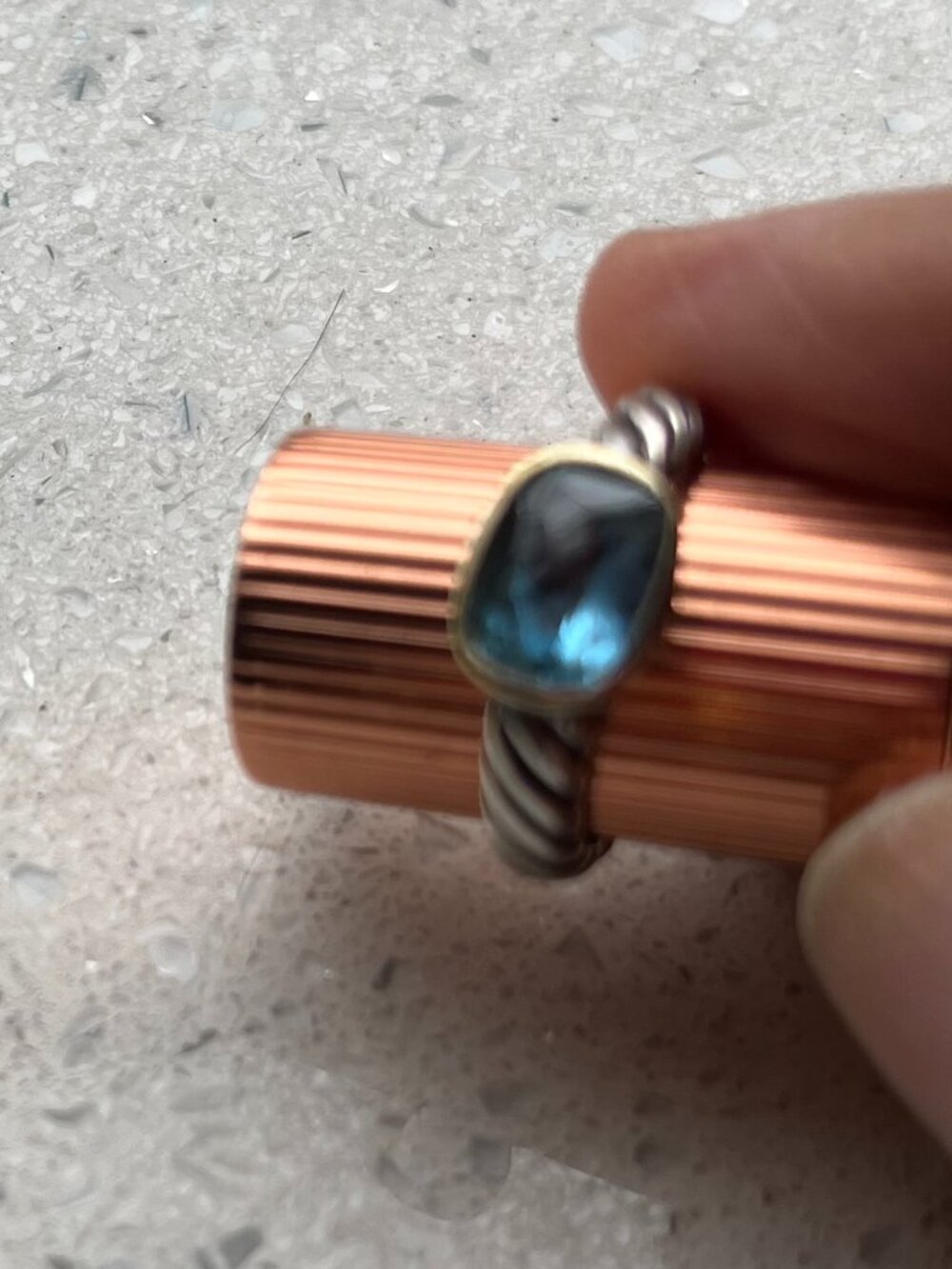 David Yurman Blue Topaz Noblesse Ring